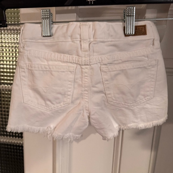NWT Polo Ralph Lauren Girls White Denim Shorts Raw Hem, adjustable waist Size 4 - Picture 2 of 12
